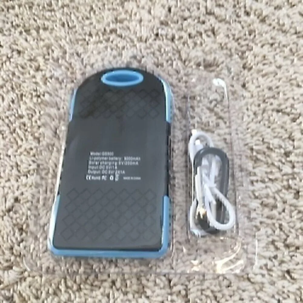 Portable solar charger blue
